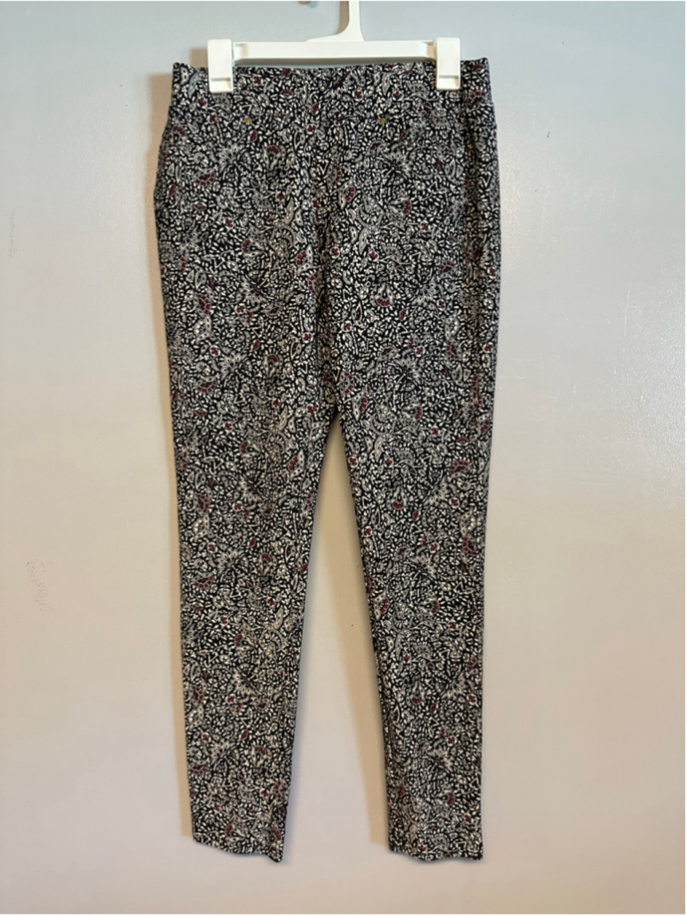 Michael Kors Trousers Black White Paisley Floral Print Pants Women’s Size Medium